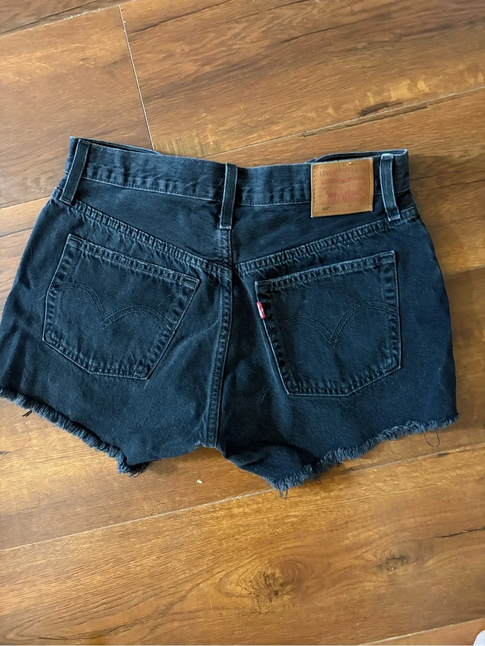 Levi Black Distressed Denim Women's Shorts